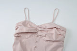 Purpdrank  Sleeveless Backless Slim Fit Ruched Single Breasted Zipper Pleated Cami Mini Dress Solid Sexy Elegant Clothes Party Club