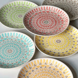 Purpdrank  Ceramic Round Shape Floral Plates Dinner Sets Large Capacity Large Plate Dessert Salad Plate Beautiful Table Tableware Services