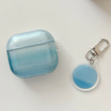 Purpdrank  Earphone Case for AirPods 4 Pro3 2025 Blue Gradient Color Sky Cover with Keyring for Apple AirPods 2 3 4 Pro 2nd 3rd Soft Cases