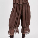 Purpdrank  New Hollow Lace Tie Home Wear Cropped Pants Women's Autumn Fashionable And Elegant Comfortable Skin-Friendly Daily Pajama Pants