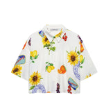 Purpdrank  2025 Women Fashion Floral And Fruit Print A Line Mini Skirt Faldas Mujer Female Side Zipper Casual Vestidos QUN9202