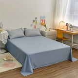 Purpdrank  Checkered washed cotton 4-piece bed sheet set, 4-piece simple quilt set, student dormitory bedding set