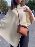 Purpdrank  Draping Irregular Shawl Pullover Knitwear Loose Elegant Knitted Cape French Minimalist Cloak Knit Sweater Women Fashion Top New