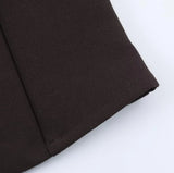 Purpdrank  Vintage Deep Brown Buckle Buttons V neck Waistcoat Women OL Vest Jacket Outfits Casual Vacation Loose Tops