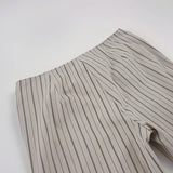 Purpdrank  Fashion Women's Striped Long Pants Metal Buckle Belt with Zipper Up Slim Fit Casual Female Trousers for Work Office Wear