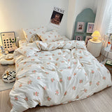 Purpdrank  Fresh Style Bedding Set 100% Cotton Bed Linen Set for Home постельное бельё набор Soft Duvet Cover Pillowcase with Bedsheets