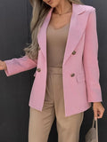 Purpdrank  Elegant Women's Blazer Jacket Fall New Black Vintage Long Sleeve Pockets Office Lady Blazer Coat Tops For Female Clothing