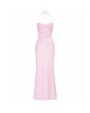 Purpdrank   European American New Sexy Strapless Sequin Satin Solid Color Backless Tie Bodycon Dress Summer Maxi
