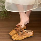 Purpdrank  Summers Cover Toe Weave Women Slippers Elegant Comfortable Slip On Slingback Mules Slides Shoes