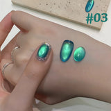 Purpdrank  TC 10ML New Star Bamboo Cat Eye Nail Supplies Pavilion Strobe Green Glass Bead Cat Eye Magnetic Gel Polish Summer Nails