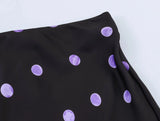 Purpdrank  5 colors Spring Summer Women Elastic High Waist Polka Dot Satin Skirt Mid Long A-line Skirts Femme