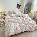 Purpdrank  Fresh Style Bedding Set 100% Cotton Bed Linen Set for Home постельное бельё набор Soft Duvet Cover Pillowcase with Bedsheets