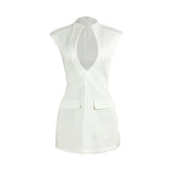 Purpdrank  new summer fashion solid color deep V sexy short slim fit women's dress