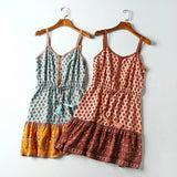 Purpdrank  Sexy sleeveless strap dress mini rayon Cotton floral print summer Dresses Bohemia strappy Dresses beach dress women vestidos
