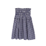 Purpdrank  2 style wears Retro French Blue Gingham Plaid Print Sling Dress Sexy Elastic Body Summer Woman Dresses Strapless Holiday Robe