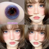 Purpdrank  2pcs Violet Lenses Beauty Pupils Myopia Eye Prescription Colored Contact Lenses for Eyes Natural Blue Lens