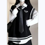 Purpdrank  V-Neck Knitted Sweater Women's Early Autumn Fashion Layering Sleeveless Mini Shoulder Vest Solid Color from Mainland China