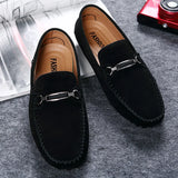 Purpdrank  Suede Leather Men Casual Shoes Simple Mens Designer Loafers Moccasins Slip on Driving Shoes Business Flats Ultra-light Lazy Shoe