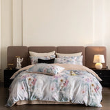 Purpdrank  100% Egyptian Cotton Flowers Print Luxury Bedding Set Single Double Queen King Size Duvet Cover Flat/Fitted Bed Sheet Pillowcase