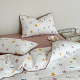 Purpdrank  Cotton four-piece set of aerobic double yarn cotton skin-friendly quilt cover small floral bed linen bed cover set