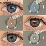 Purpdrank  1pair Blue Contact Lenses for Eyes Natural Colored Contact Brown Eyes Lenses Gray Contacts Lenses Yearly Green Pupils