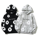 Purpdrank - Retro Foam Kapok Print Letter Embroidery Pullover Hoodies Men's and Women's Streetwear Oversize Fleece Hooded Sweatshirts