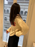 Purpdrank  Korean Letter Jacquard O Neck Long Sleeve All Match Fashion Sweater Women Jumpers