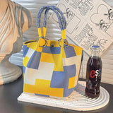 Purpdrank  Adjustable Straps Knitted Tote Bag Large Capaci Portable Handbag for Commuting And Outings Versatile Casual Women's Bag