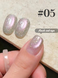Purpdrank  12ML 10-Color Blue Series Blue Eyes Star Sea Cat Eye Gel Nail Polish New Summer Flash Lamp Cat Eye Nail Polish Nail Art