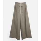 Purpdrank  Vintage Loose Women's Wide Leg Pants 2025 New Spring Summer High Waist Lace-up Casual Full Length Trousers Pocket Female