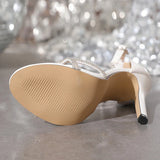 Purpdrank  Crystal Rhinestone Narrow Band Women Sandals Street Sexy Open Toe Elegant Thin High Heels Ladies Party Wedding Shoes Bride