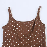 Purpdrank  Summer Women Polka Dots Print Slip Dress 2025 Trendy Sleeveless A-line Slim Mid-long Dresses Sexy Spaghetti Strap Party Dress