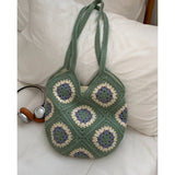 Purpdrank  Ethnic Style Sunflower Woven Bag for Women New Fashionable Tote Vacation Style Beach Bags