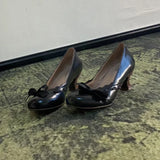 Purpdrank   French Vintage Butterfly Knot Single Shoes Women's 2026 New Thick Heel Mary Janes Versatile Commute High Heels Summer Rubber