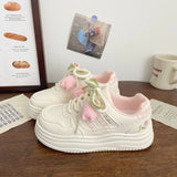 Purpdrank  Women's Thick Bottom Sneakers Floral Design Breathable Sports Flat Shoes Korean Style Spring Summer Autumn Seasonal New Arrival