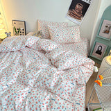 Purpdrank  Fresh Style Bedding Set 100% Cotton Bed Linen Set for Home постельное бельё набор Soft Duvet Cover Pillowcase with Bedsheets