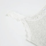 Purpdrank  Crop Tops Women Square Collar Lace Bow Patchwork Tops Holiday Beach Basic Y2K Tank Top Summer Streetwear Spice Girls Top