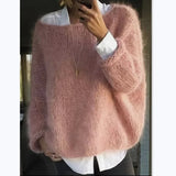 Purpdrank  Fluffy Sweater Women Autumn Winter Knit Pullover Long Sleeve Coat Design Loose Tops Women's Clothing Trends Casual Jumper New