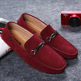 Purpdrank  Suede Leather Men Casual Shoes Simple Mens Designer Loafers Moccasins Slip on Driving Shoes Business Flats Ultra-light Lazy Shoe