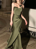 Midi Dress Women Elegant Summer 2024 Fashion Evening Party Lady Vestido Vintage Spring Bodycon Sexy Satin Dresses Female Clothes