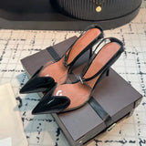 Purpdrank  Summer Sexy Transparent PVC Red Women Sandals Fashion Stiletto High heels Patent Leather Mixed-colors Mules Slides Party Shoes