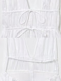 Purpdrank  Bowknot White Backless Beach Summer Women's Dress Deep V Neck Cotton Short Vestidos Sexy Sleeveless Halter New in Dress 2025