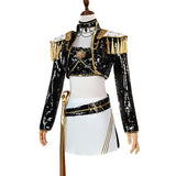Purpdrank  Rumi Zoey Mira Cosplay , Costume Wig Women Black Golden Suit Halloween Party Role Playing Outfit