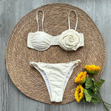 Purpdrank  Floral Bikinis Push Up Women Swimsuits Sexy Female Swimwear Brazilian Bikini Set Solid Biquini Swimming Suits Beachwear