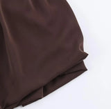 Purpdrank  Spring Summer CHIC Coffee Spliced Ruched Mini BUD Skirt Women Zipper Waist Ball Gown Swing Skater Short Skirts Party Girl