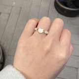 Purpdrank - Natural Moonstone Obsidian Rings Beads Minimalist Fidget Ring Handmade Cute Black White Cat Ring Women Party Accessories Jewelry