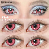 Purpdrank  Pink Colored Contacts Lenses with Degree Yearly Blue Colorcon Cosplay Cosmetic Anime Pupils Colorful Contact for Eye