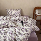 Purpdrank  New 100% Cotton Floral Print Bedding Sets Cozy Skin Friendly Soft Comforter Set Naked Sleeping Textile Supplies for All Seasons