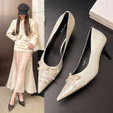 Purpdrank  spring and autumn new thin heel shallow mouth sexy single shoes women lace bow design pointy all-matching high heels