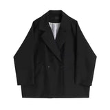 Purpdrank  Chic Black Blazer Casual Coat Streetwear Loose Jackets Solid Oversize Blazer Women Suit Korean Women's Clothing Student New